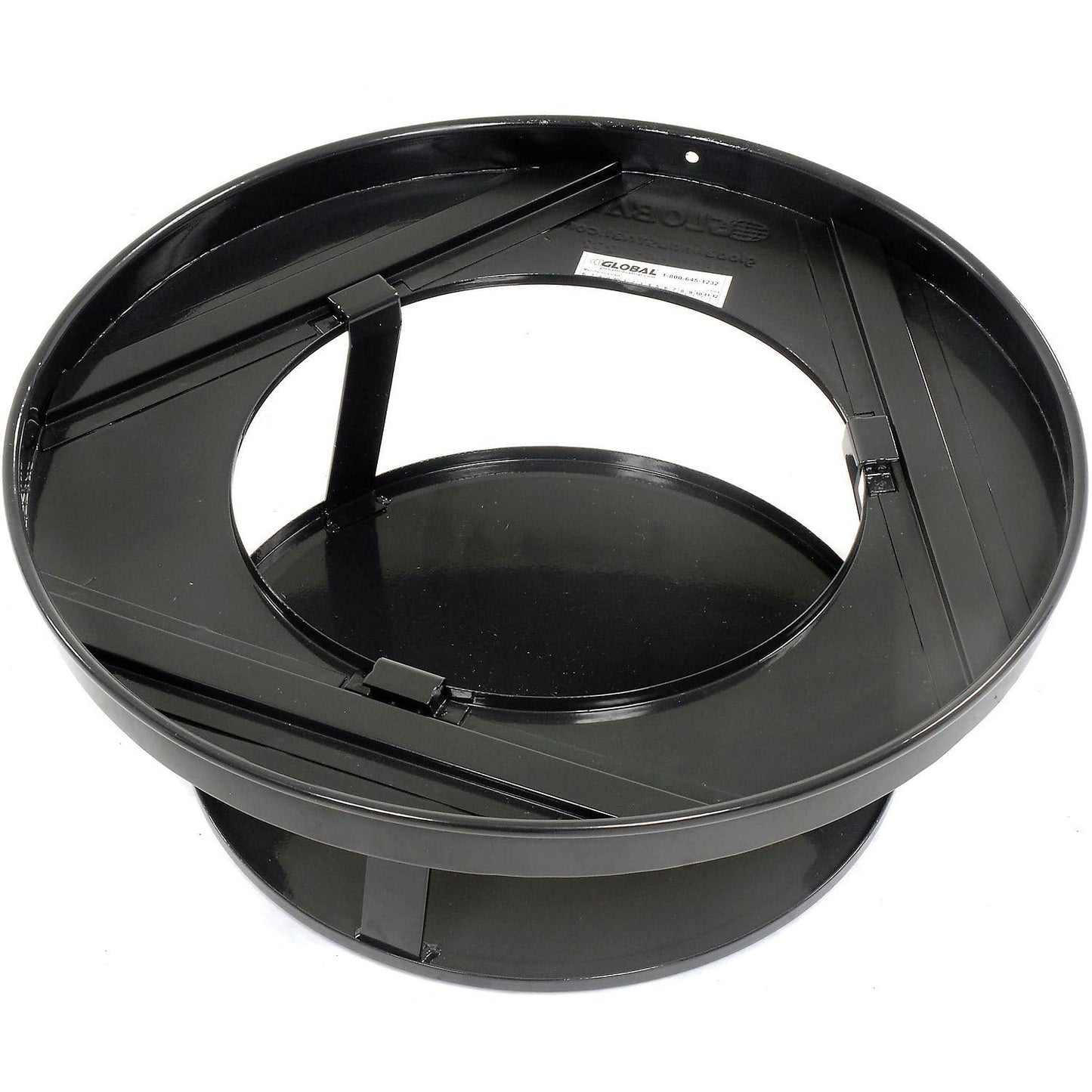 Global Industrial 24 Gallon Heavy-Duty Outdoor Metal Slatted Round Trash Receptacle with Rain