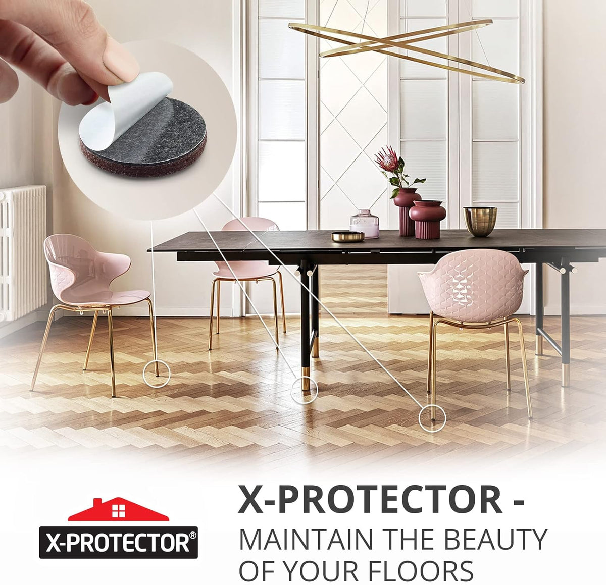 24 Heavy-Duty Felt Furniture Pads 1.5” 1/4” Thick X-Protector! Round Felt Pads for Furniture Feet