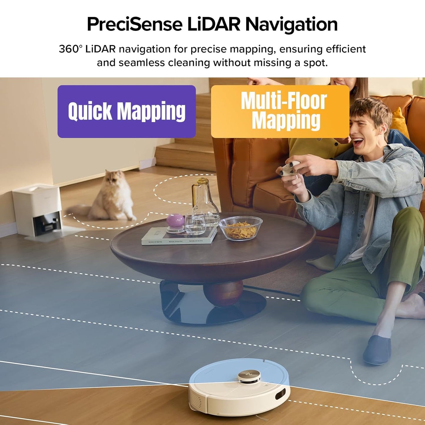 roborock Q7 M5+ Robot Vacuum and Mop, Upgraded from Q5 Max+, 7 Weeks Self-Emptying, 10000Pa