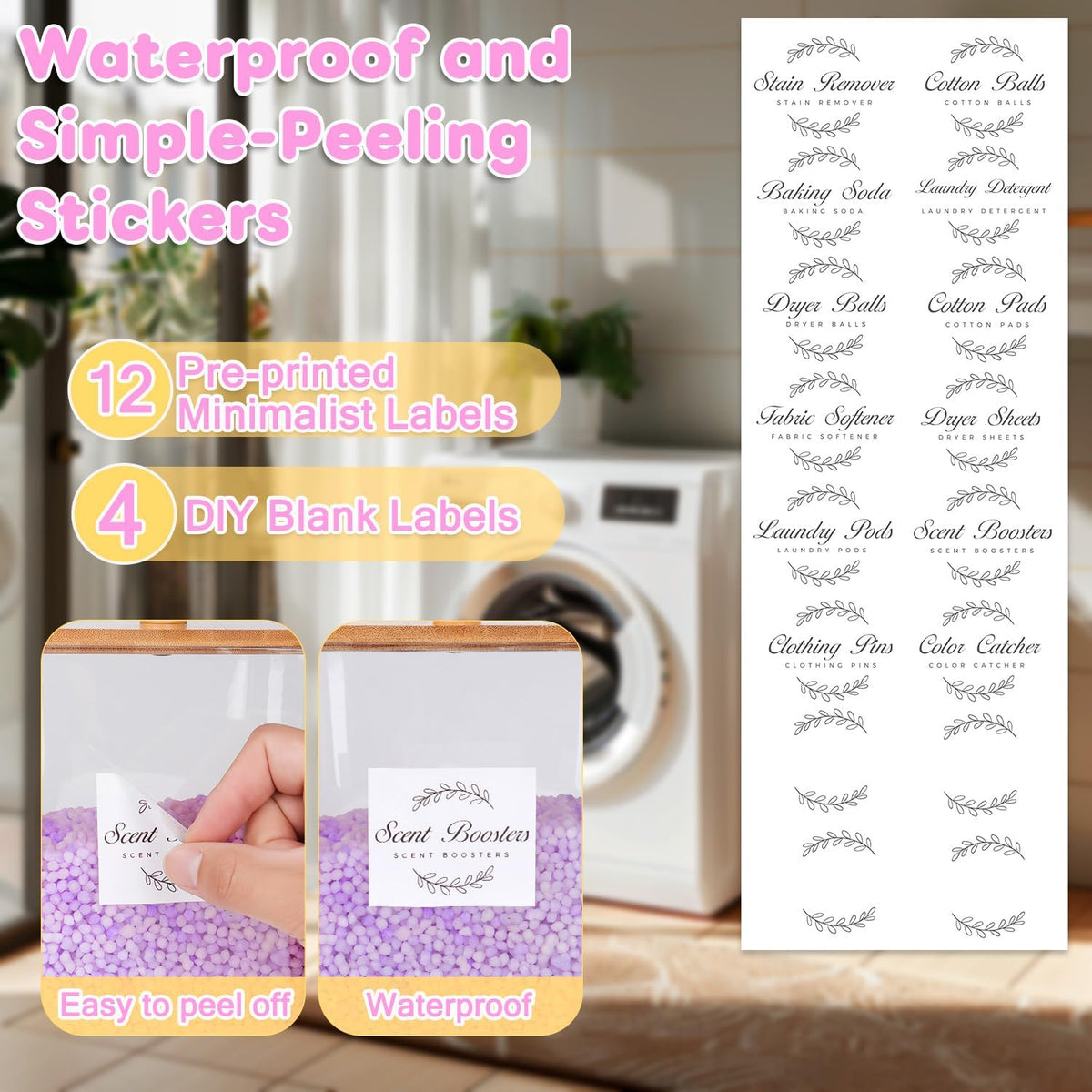efluky 4+1 pack Laundry Pods Container & Dryer Sheet Holder Set,Clear Laundry Room Organization