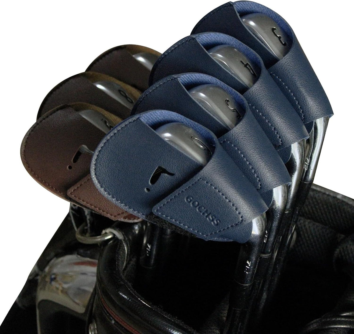 I Golf Iron Headcovers 10pcs PU Fit Both Right-Handed Clubs Golf Club Protector for Titleist