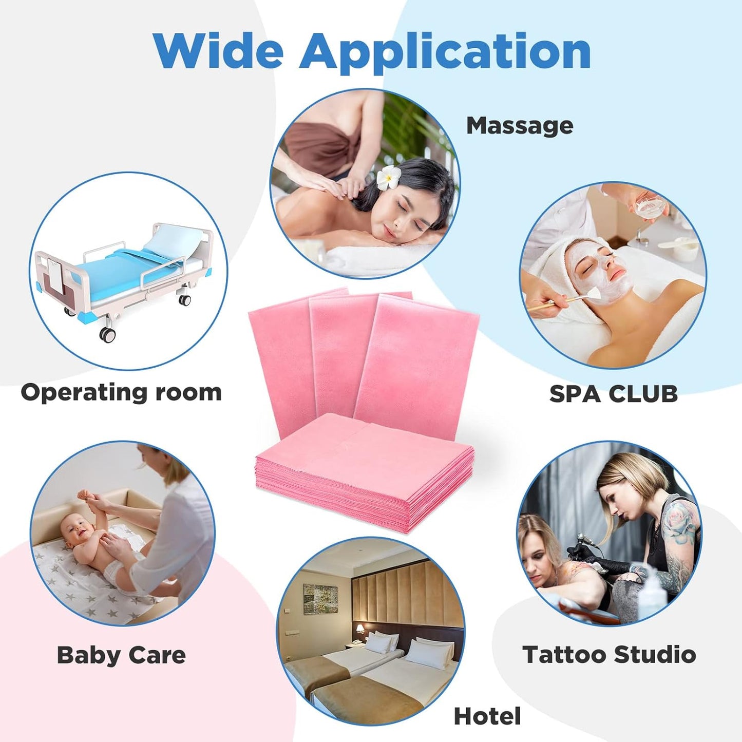 Tegeme 150 Pieces Disposable Massage Table Sheets 31" x 70" Waterproof Bed Sheets Non Woven Bed