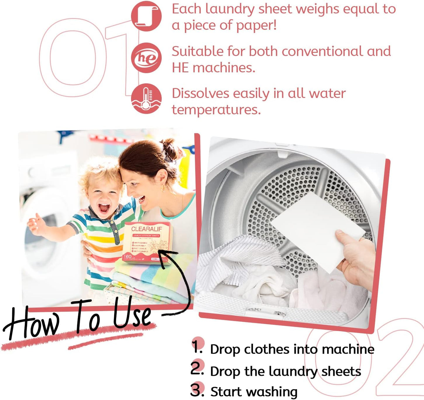 CLEARALIF Laundry Detergent Sheets Up to 160 Loads, Magnolia - Great For Travel,Apartments