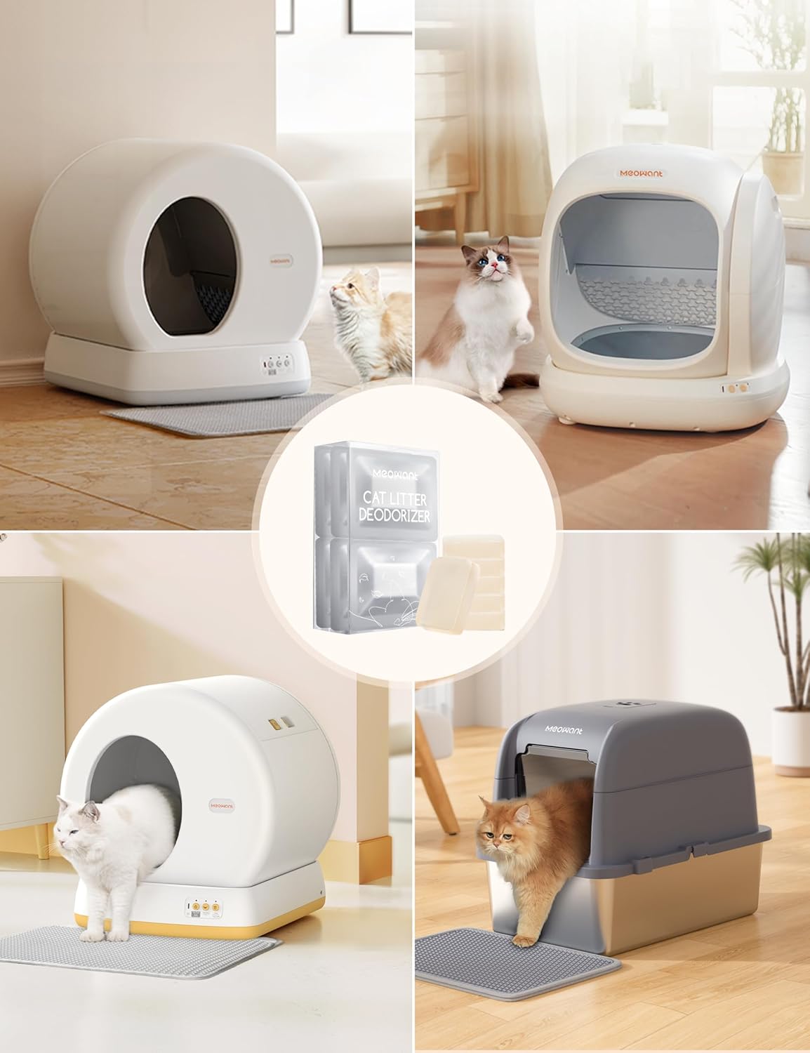 MeoWant Pet Odor Eliminator- 30-Day Continuous Automatic Cat Litter Box Odor Deodorant Gel Only