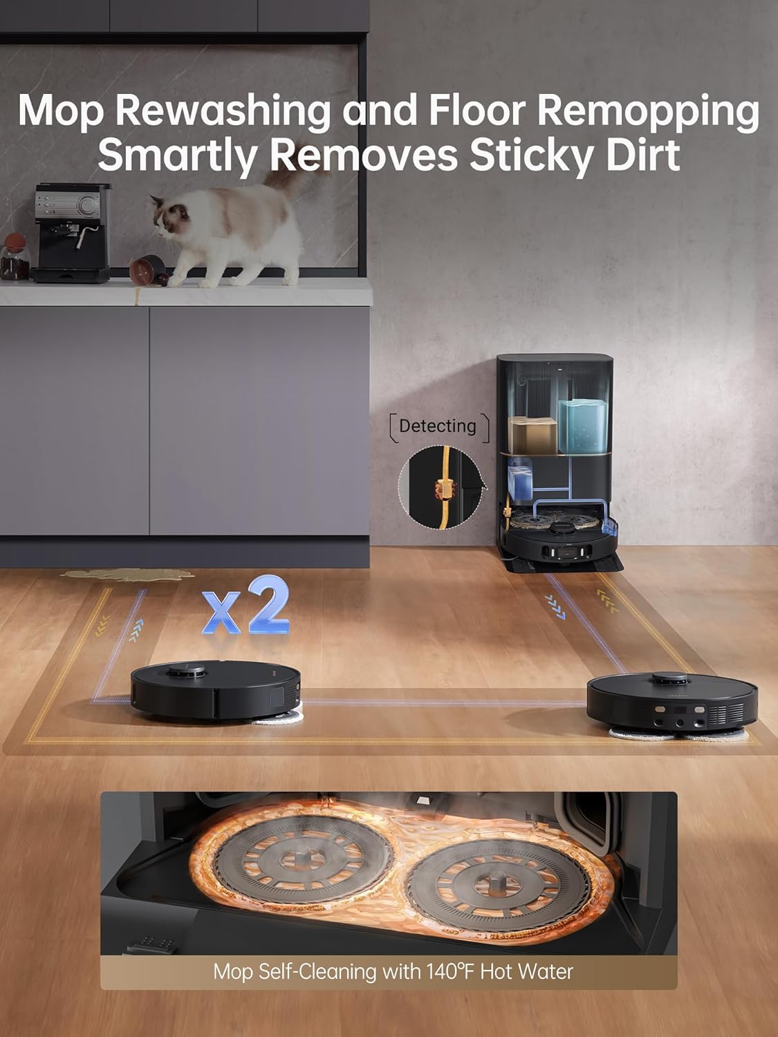 dreame X30 Ultra Robot Vacuum and Mop Combo, 8300Pa Suction, Mop Extend and Mop Self Cleaning with