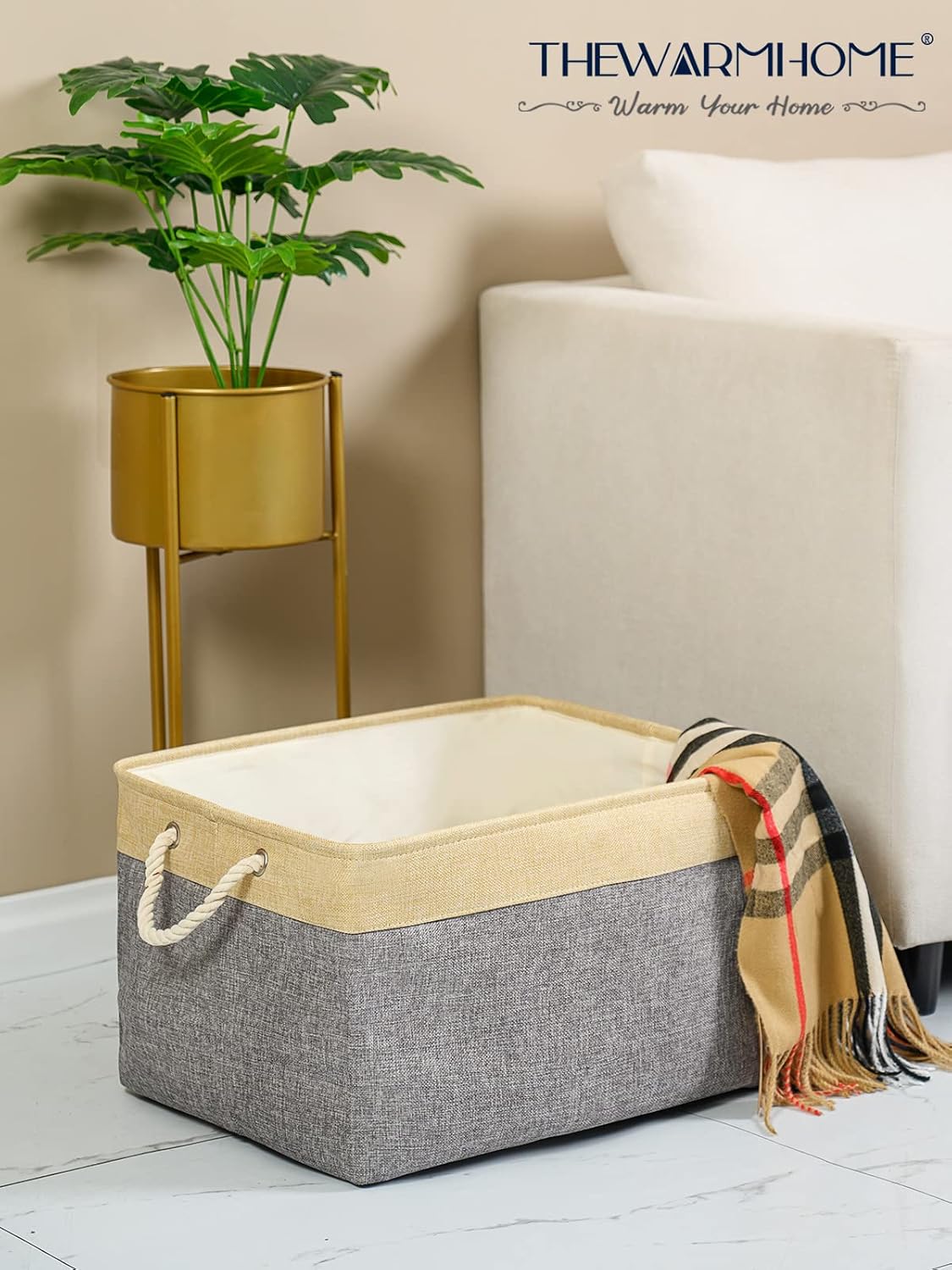 TheWarmHome Storage Baskets for Organizing, Extra Large-3Pack, 17.7L×13.8W×9.8H inch Large Sturdy