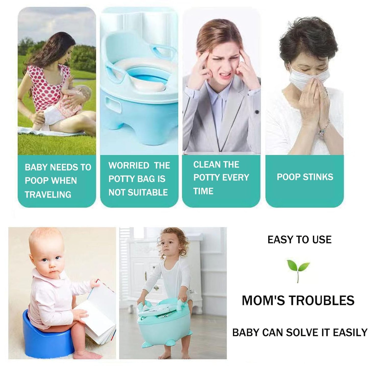 Potty Chair Liners with Elastic, Portable Potty Training Bags, Potty Refill Liners Disposable for