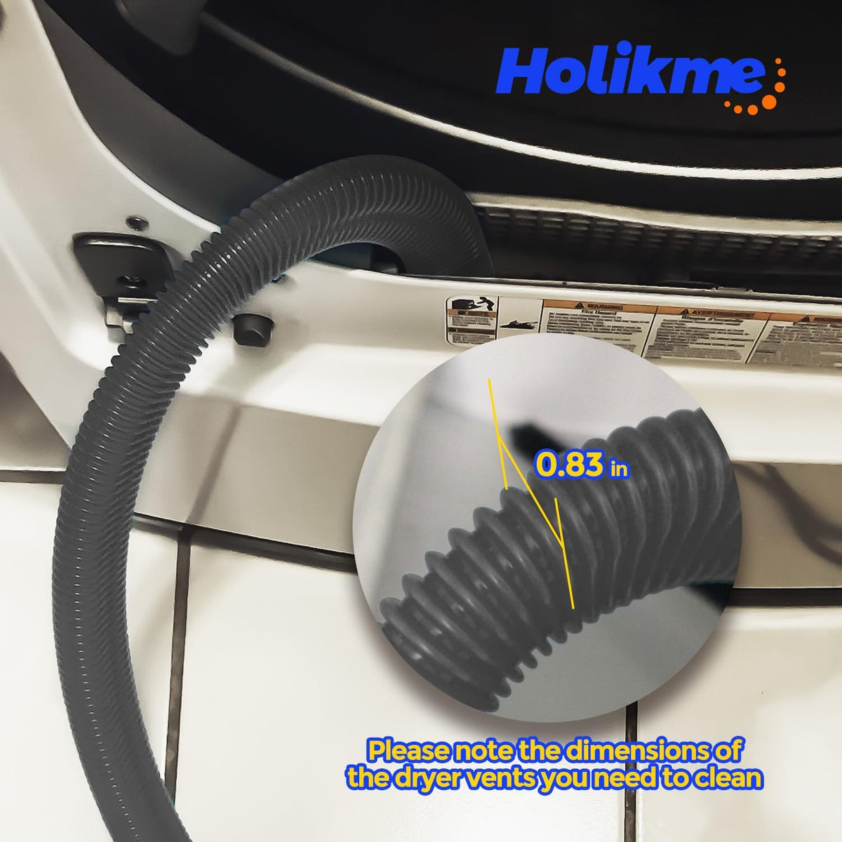Holikme 2 Pieces Dryer Vent Cleaner Kit, Dryer Lint Vacuum Attachment and Flexible Dryer Lint