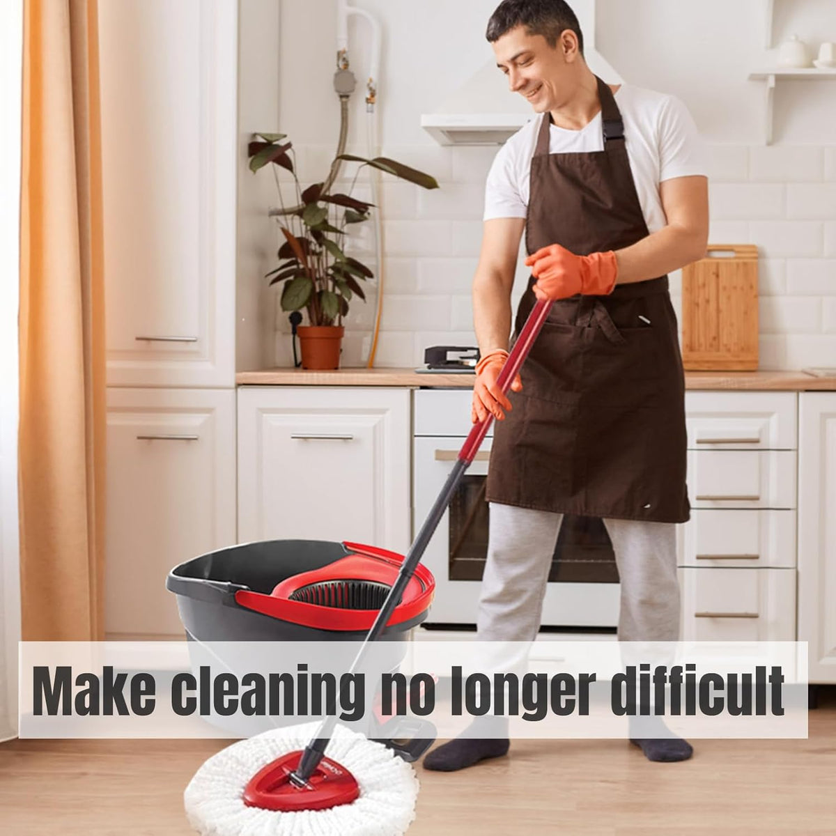 6Pcs Spin Mop Replacement Heads, White Large 360° Easy Wring Spin Mop Head 100% Microfiber Refill