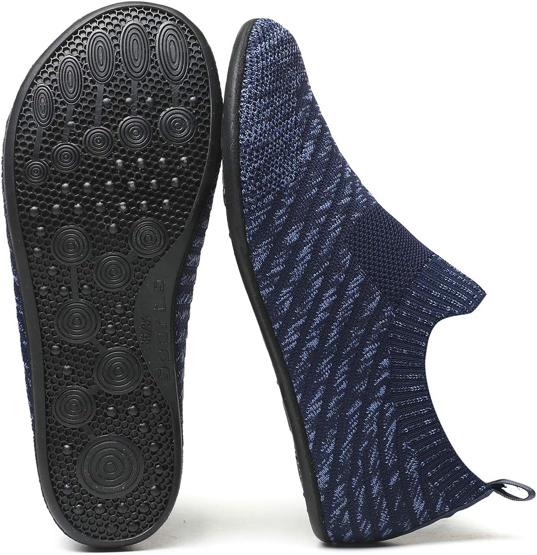 QZKDM Lightweight Slip on Grip Indoor House Slippers Barefoot Non Slip Home Exercise Yoga Shoes for
