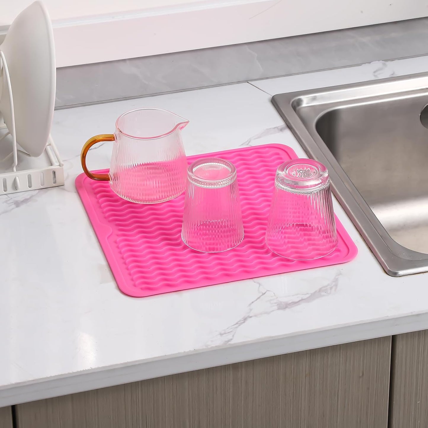 Silicone Dish Drying Mat for Multiple Usage,Easy clean,Eco-friendly,Heat-resistant Silicone Mat for