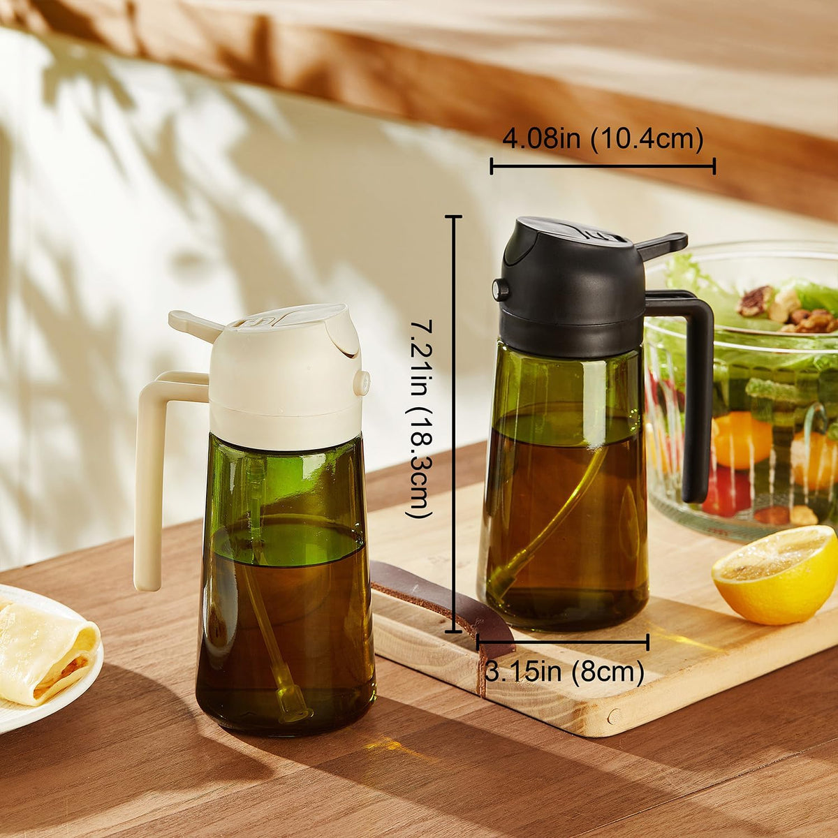 TrendPlain - Original 16oz/470ml Olive Oil Dispenser Bottle for Kitchen Gadgets and Air Fryer