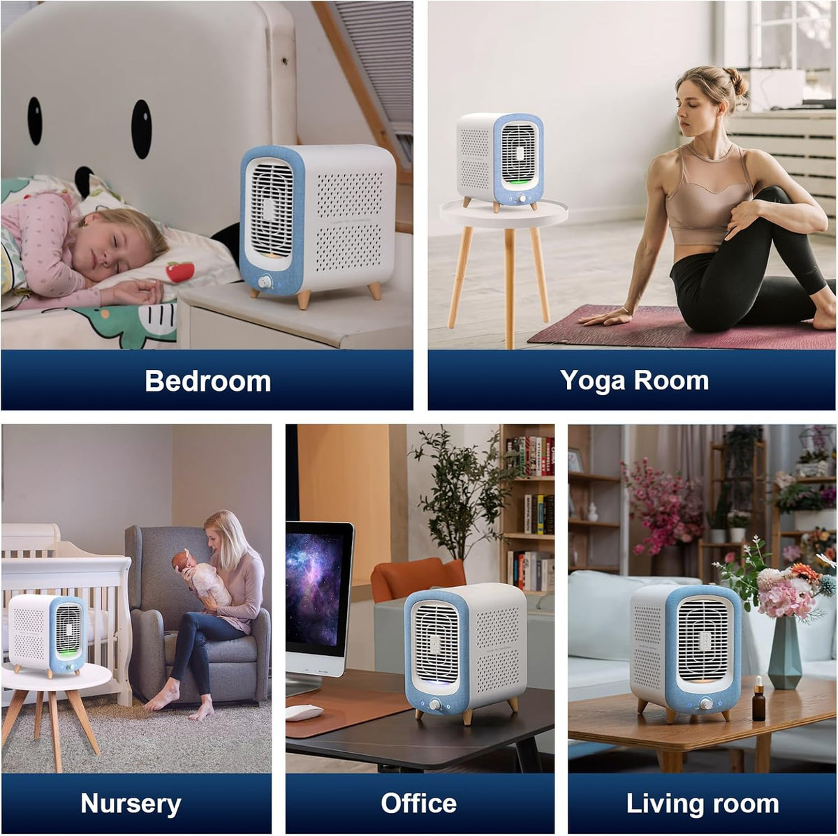 Jafanda Air Purifier for Home Bedroom 780sq ft, HEPA & Activated Carbon, Air Cleaner with Fragrance