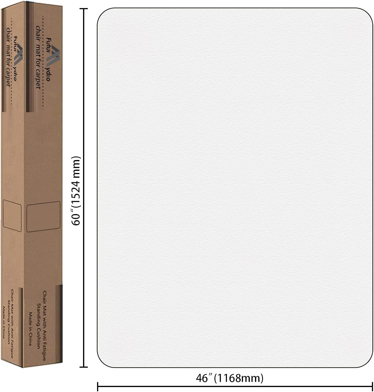 FuturHydro Chair Mat for Hardwood Floor, 46" x 60" Large Clear Office Home Floor Protector Mat