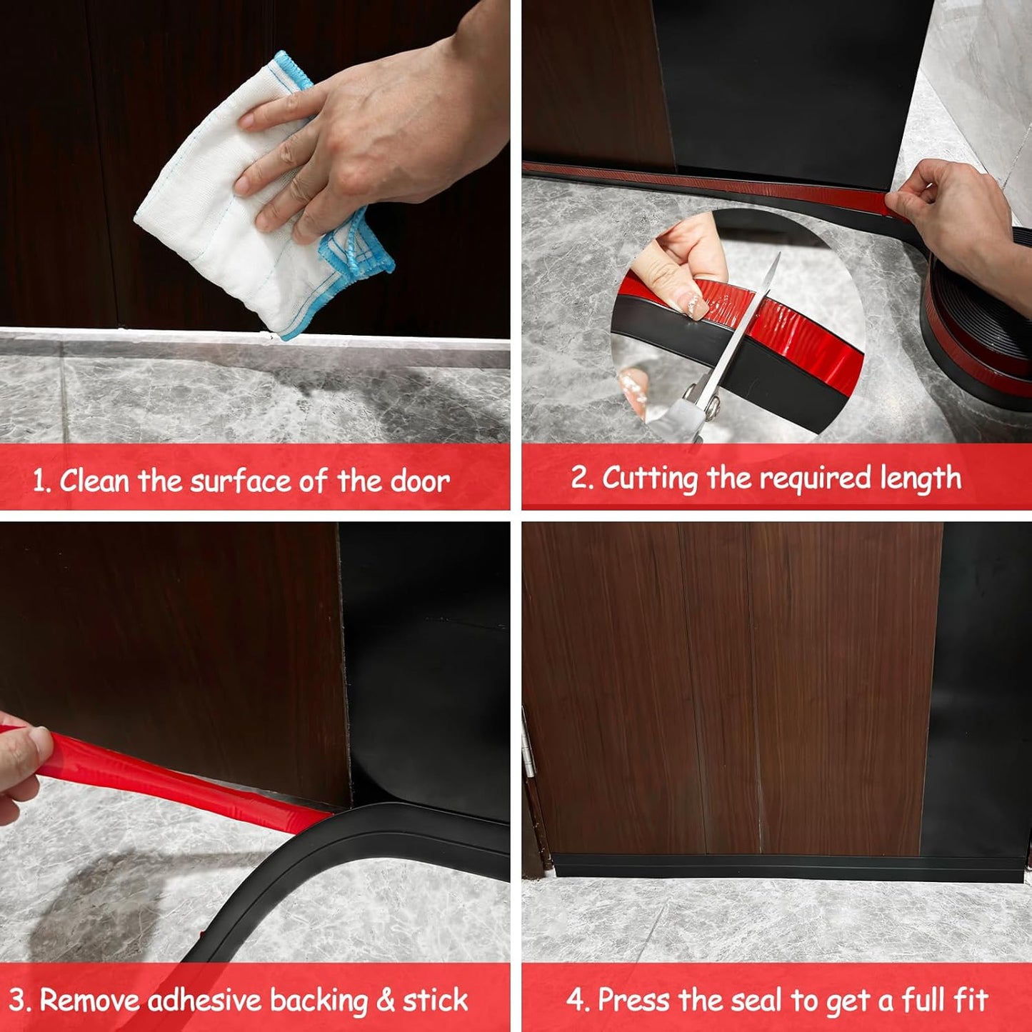 Silicone Weather Stripping, 2 inch (W) x 20 Ft (L) Door Draft Stopper, Window Seal Strip for Gaps