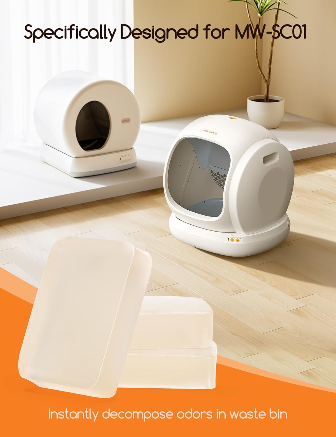 MeoWant Pet Odor Eliminator, Automatic Cat Litter Box Odor Deodorant Gel Only Suitable for MW-SC01
