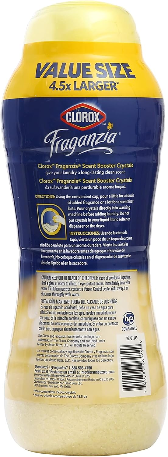 Clorox Fraganzia Laundry Scent Booster Crystals in Vanilla Scent - Scented In-Wash Freshener Beads