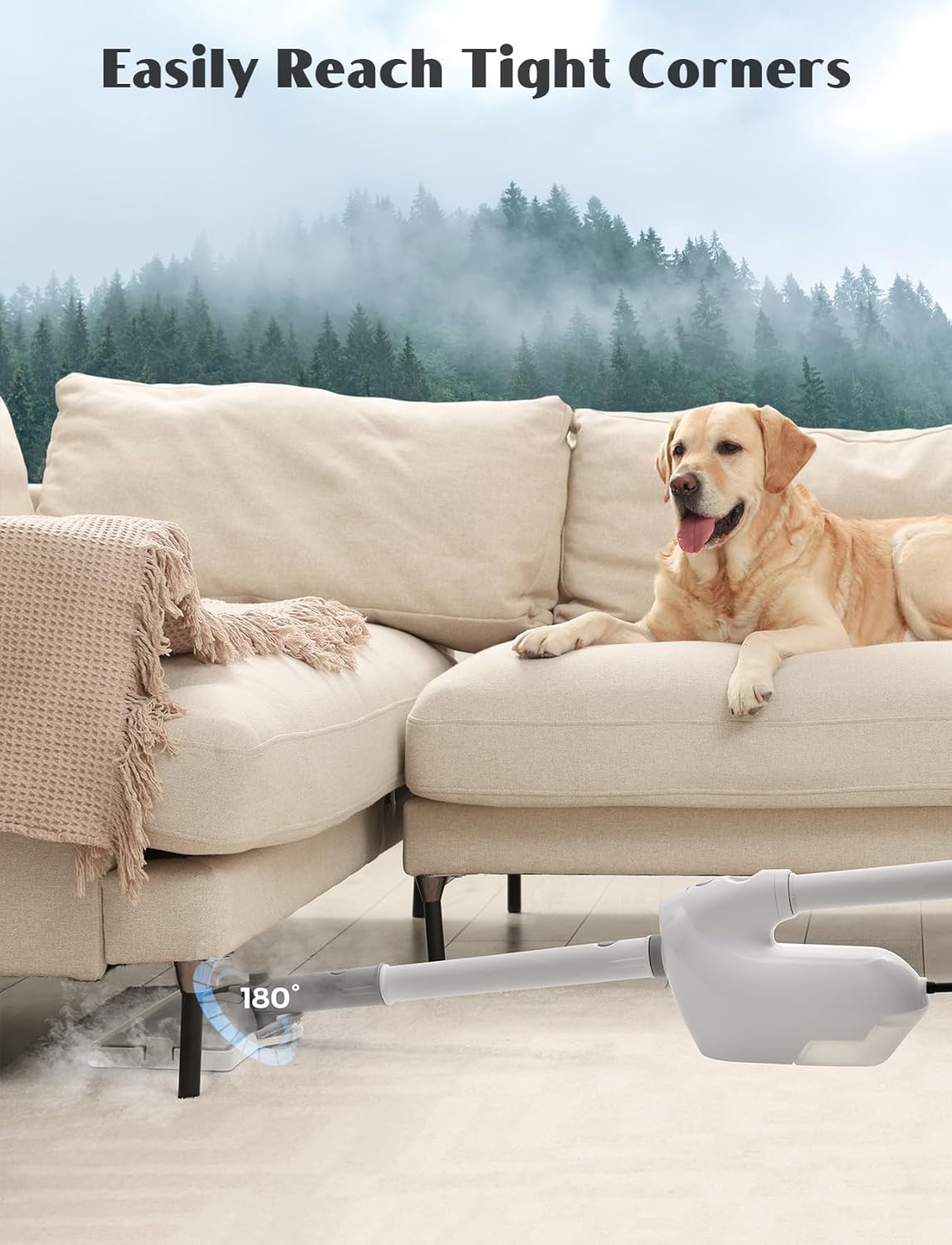 10-in-1 Steam Mop with Detachable Handheld Steamer, Multi & Up Steam Cleaner for Home with 350ml