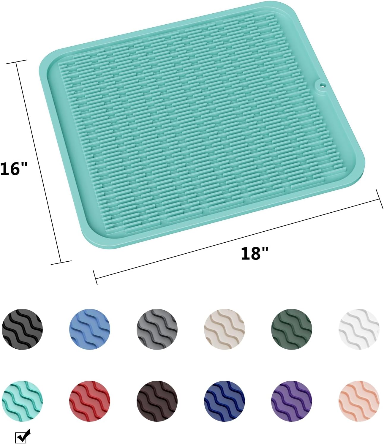 ZLR Silicone Dish Drying Mat for Kitchen Counter, Eco-Friendly Fast Dry Dish Mat, Easy Clean Multi