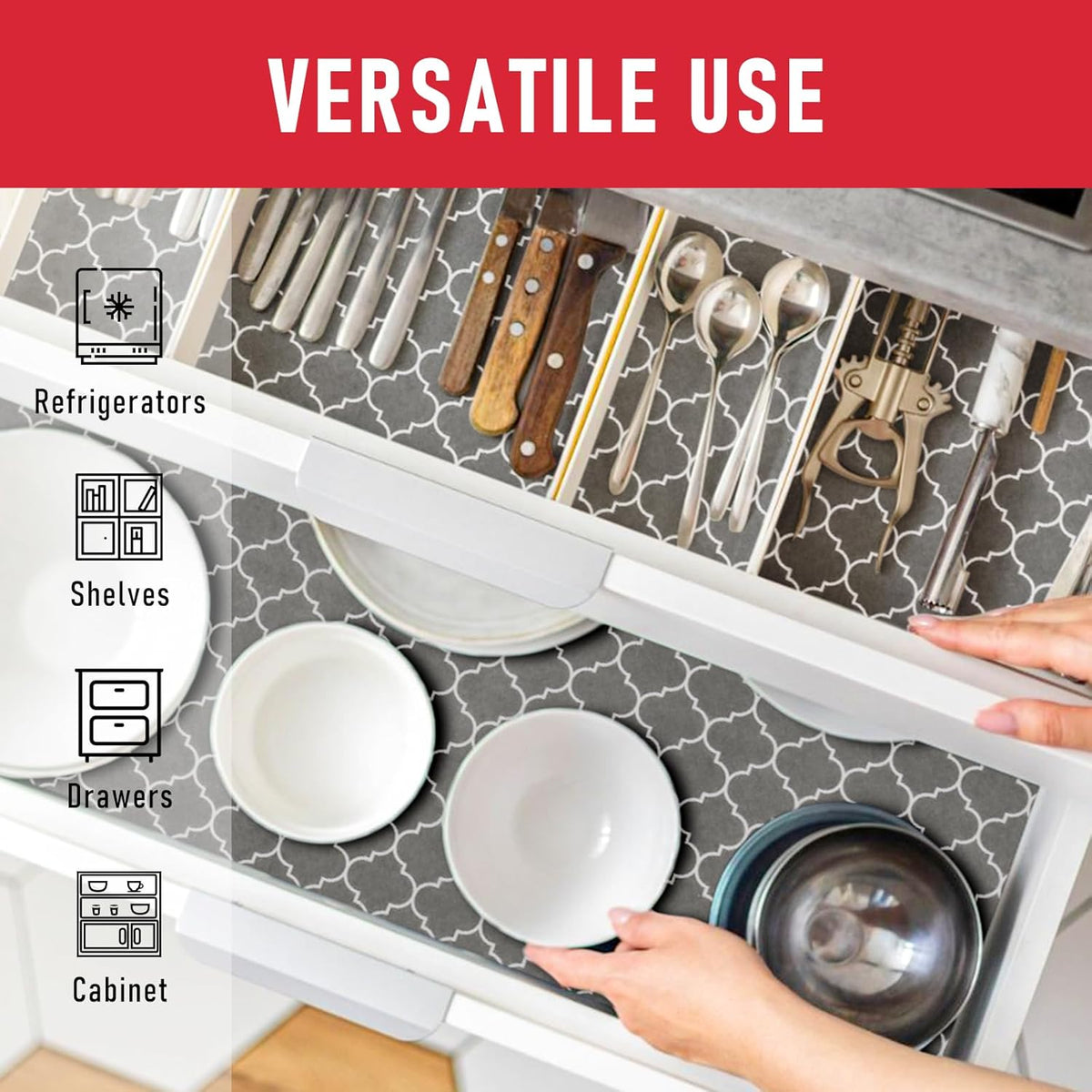 Cooyes 2 in 1 Refrigerator Liners & Fresh mats for Fridge Drawer and Glass Shelves, Absorbent