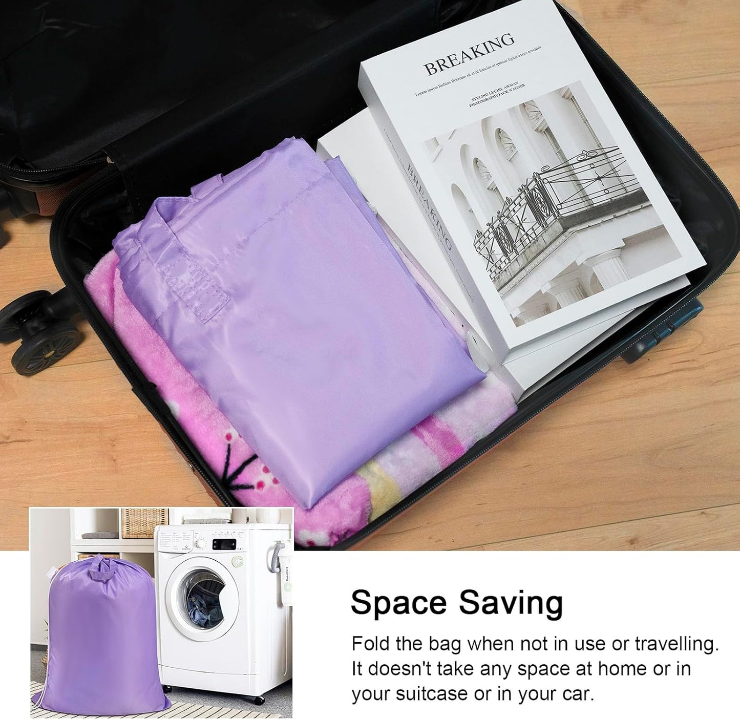 Polecasa Heavy Duty Large Laundry Bag with 130gsm Tear Resistant Fabric and Handles, Easy to Carry