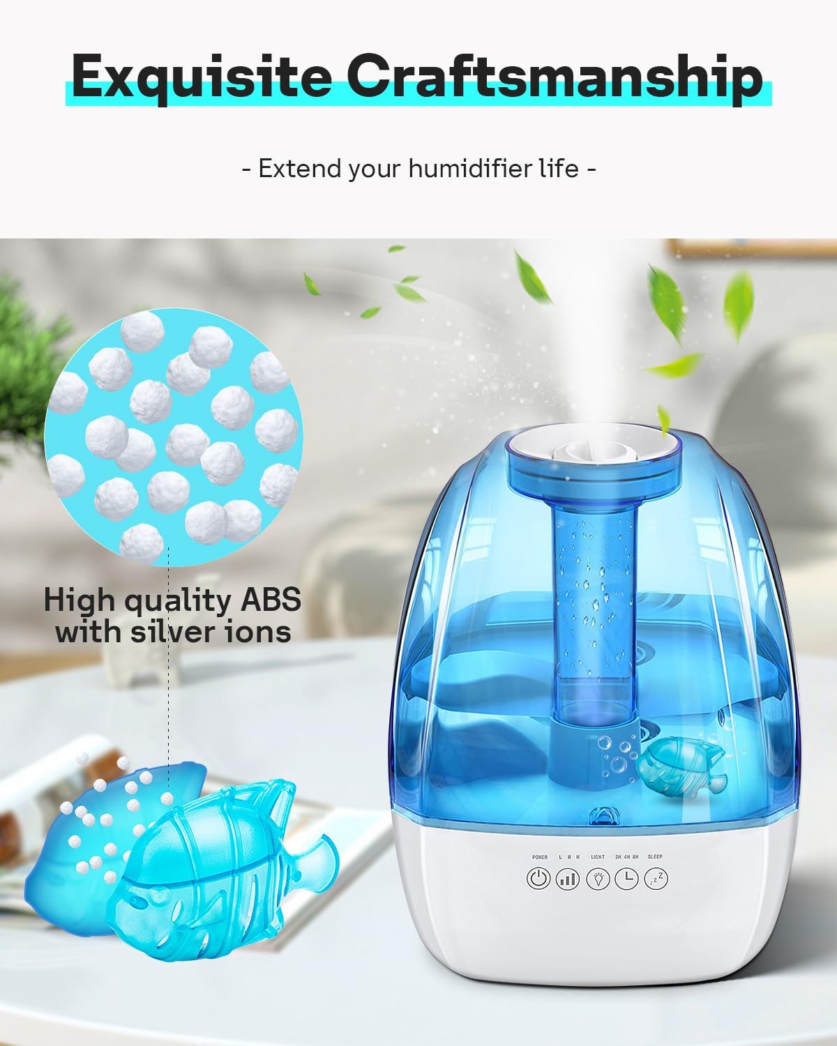 Leemone Humidifier Cleaning Fish for Humidifiers & Fish Tanks, 10 Pack Humidifier Cleaner, Purifies