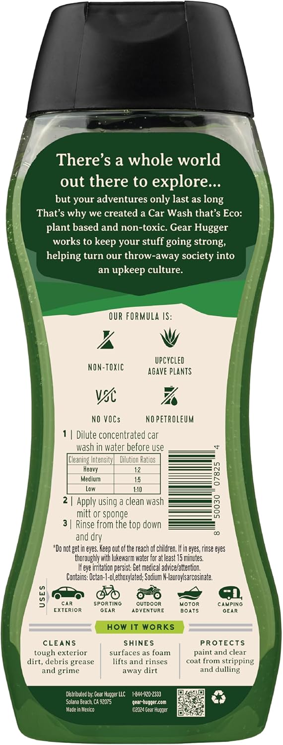 Gear Hugger Car Wash Soap (16 oz, Pack of 1) – Eco-Friendly Car Cleaner, Biodegradable Car Wash