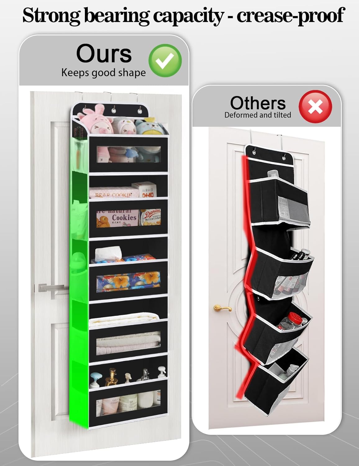 Over The Door Organizer, 5 Shelves Closet Door Hanging Organizer with 10 Mesh Pockets, Nursery