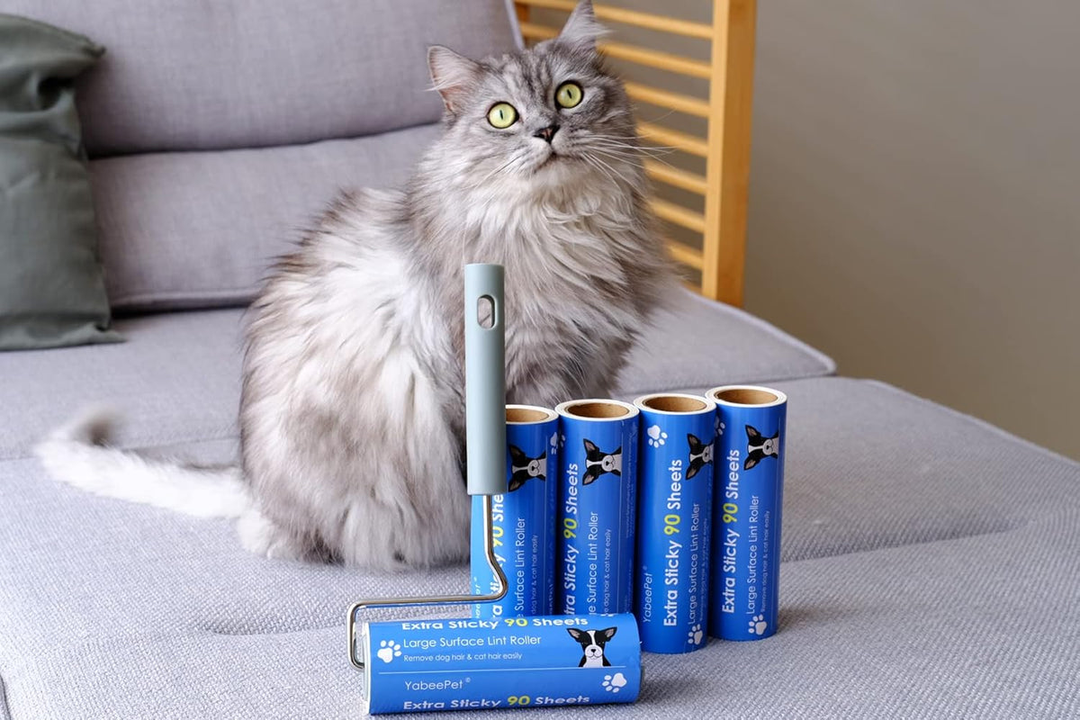 Extra Sticky Large Surface Lint Roller, 6.3'' Giant Lint Roller for Pet Hair, Lint Remover Roller