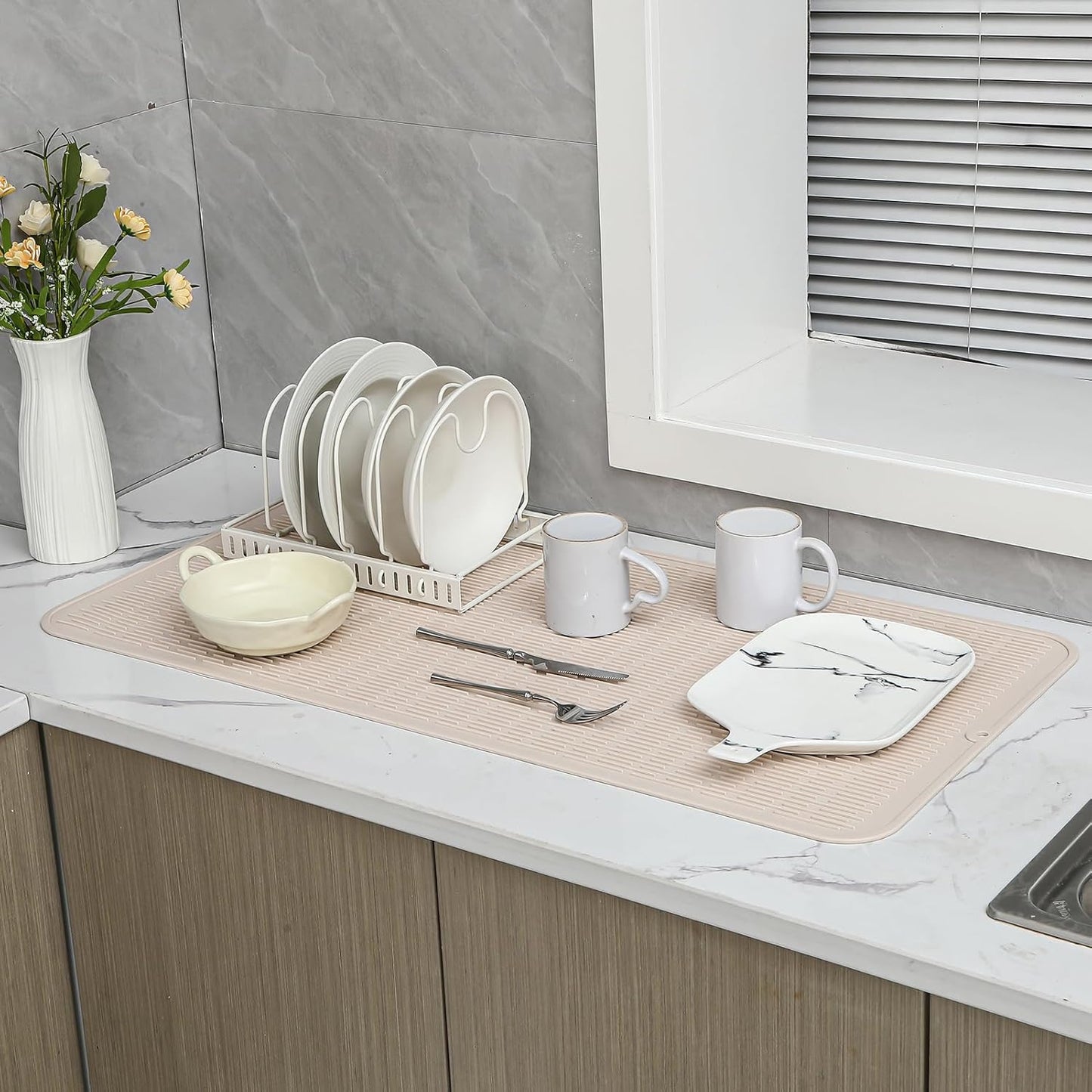 Silicone Dish Drying Mat for Multiple Usage,Easy clean,Eco-friendly,Heat-resistant Silicone Mat for