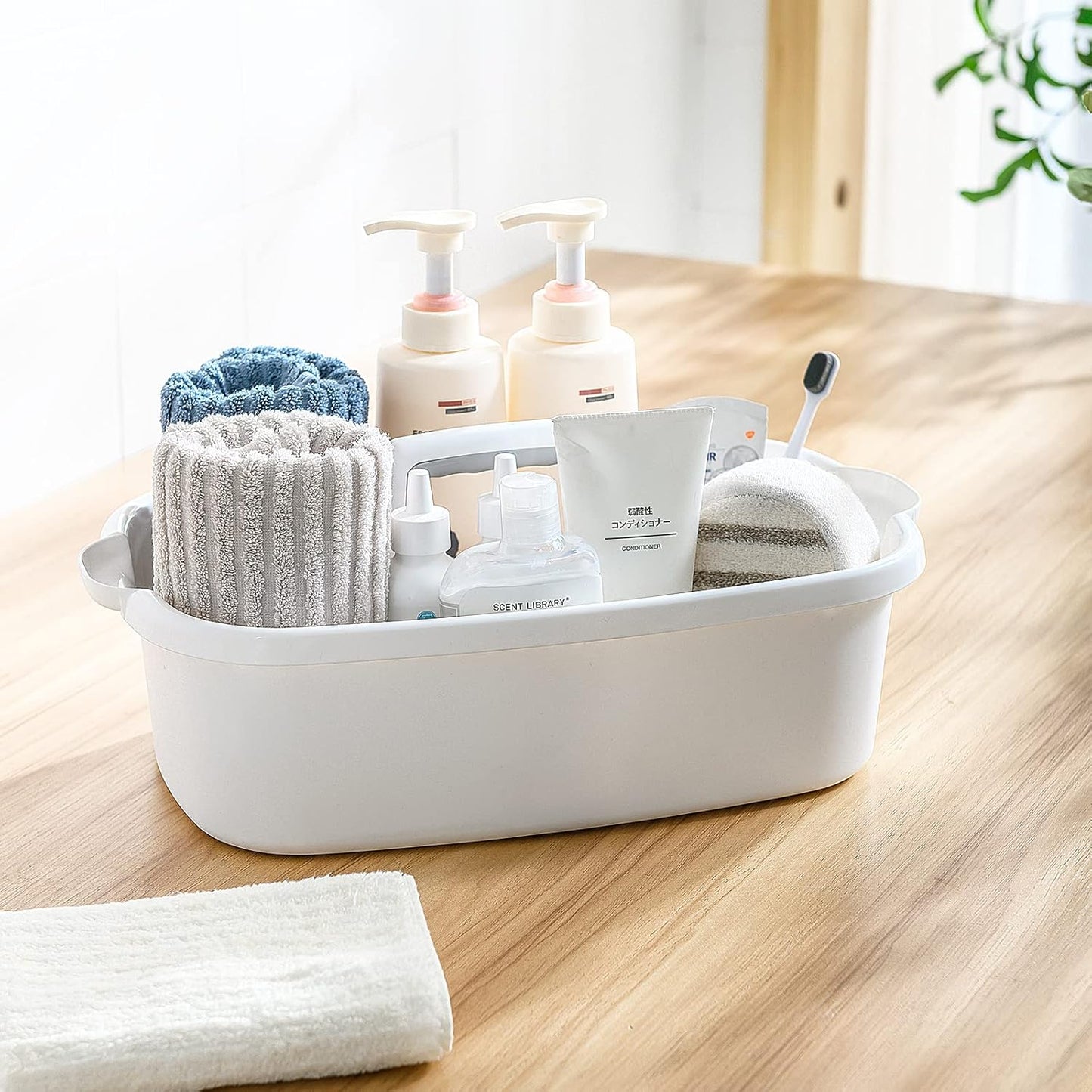 2 Pack Multi-Purpose Plastic Cleaning Caddy with Handle, Shower Caddy Organizer/Storage