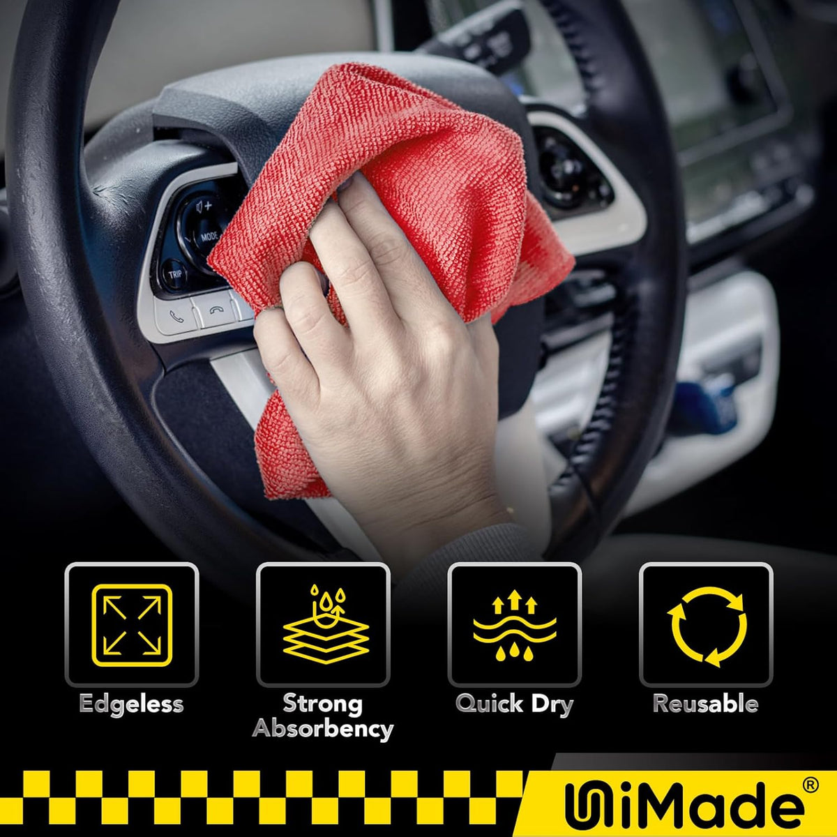 Shop Towels, 100 Pack Commercial Grade Work Rags Microfiber Towels for Cars Cleaning Rag Bulk