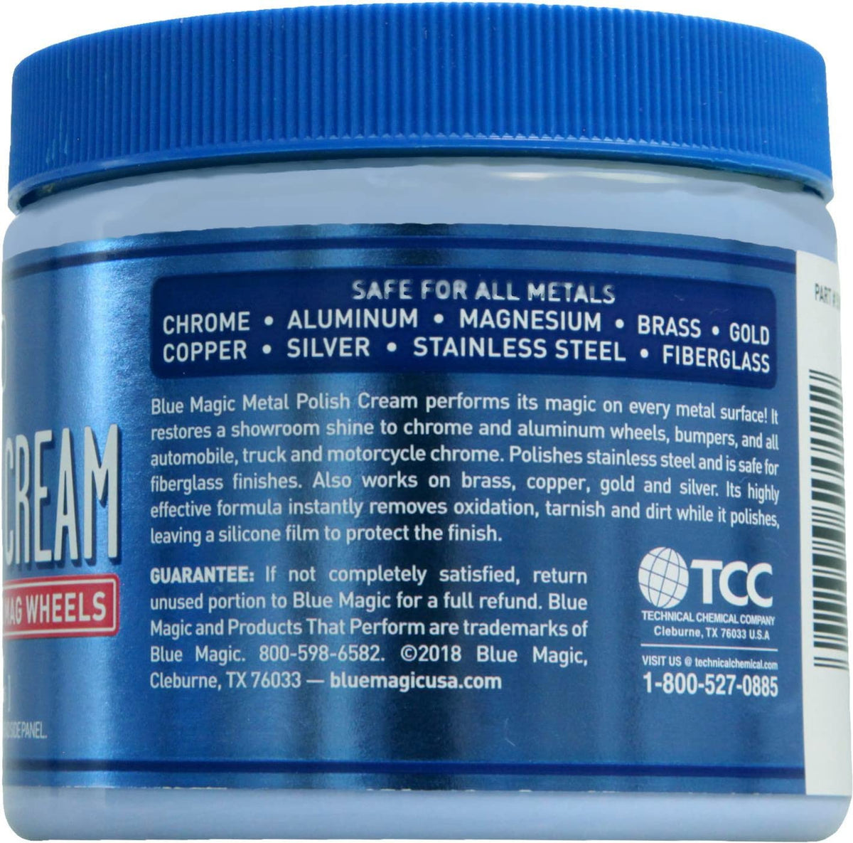 Blue Magic 500-06 Metal Polish Cream Non-Abrasive Tarnish and Oxidation Remover for Chrome