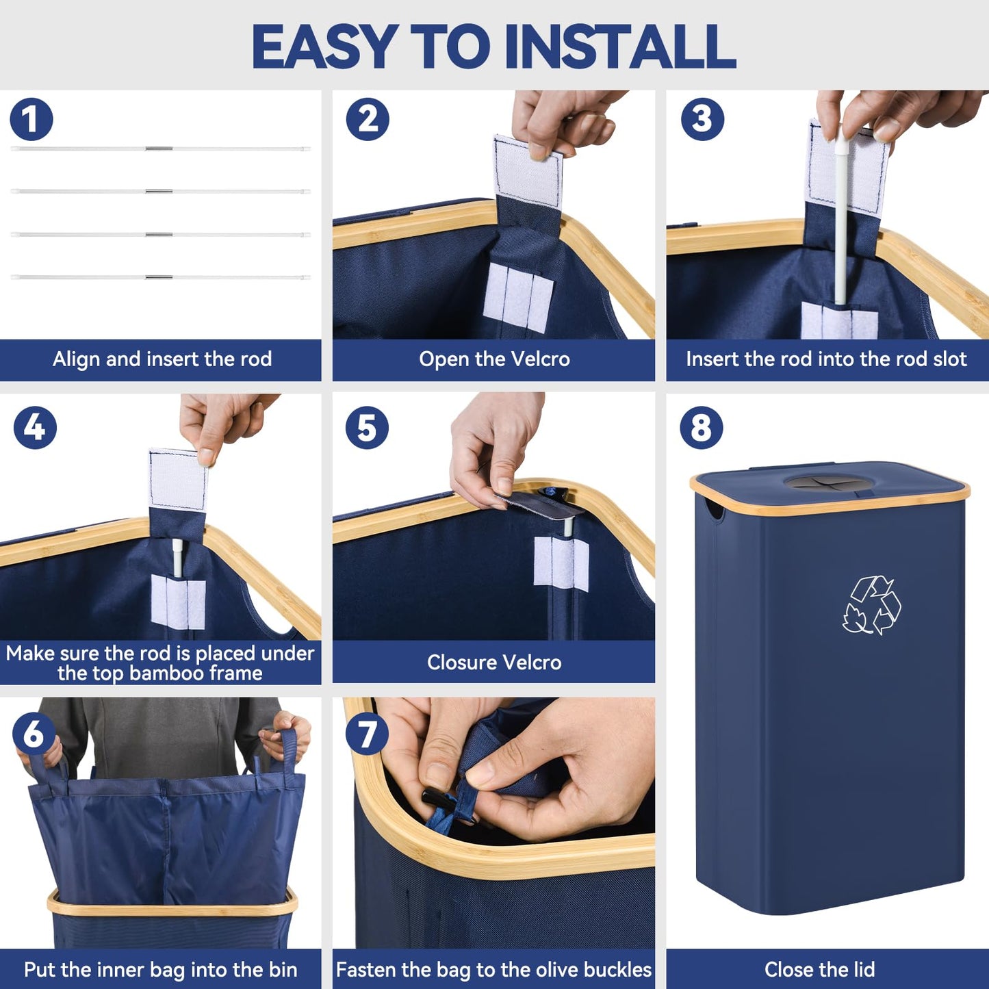 CFGUK Recycling Bin for Kitchen, 26 Gallon 100L Indoor Home Recycle Bin with Lid and 2 Removeable