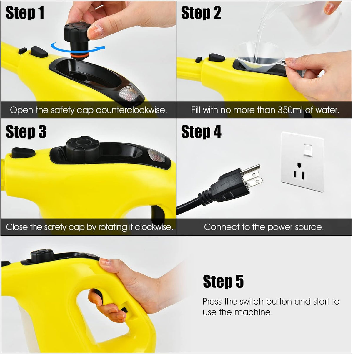 COSTWAY Handheld MultiPurpose Steam Cleaner with 17 Pieces, 350ml Large Capacity Steam Mop