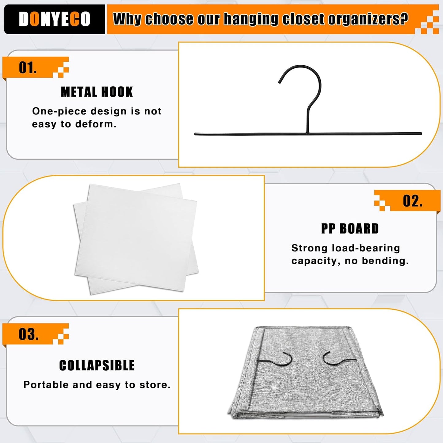 6-Shelf Hanging Storage Closet Organizer, Linen Rv Storage and Organization for Wardrobe, Inside
