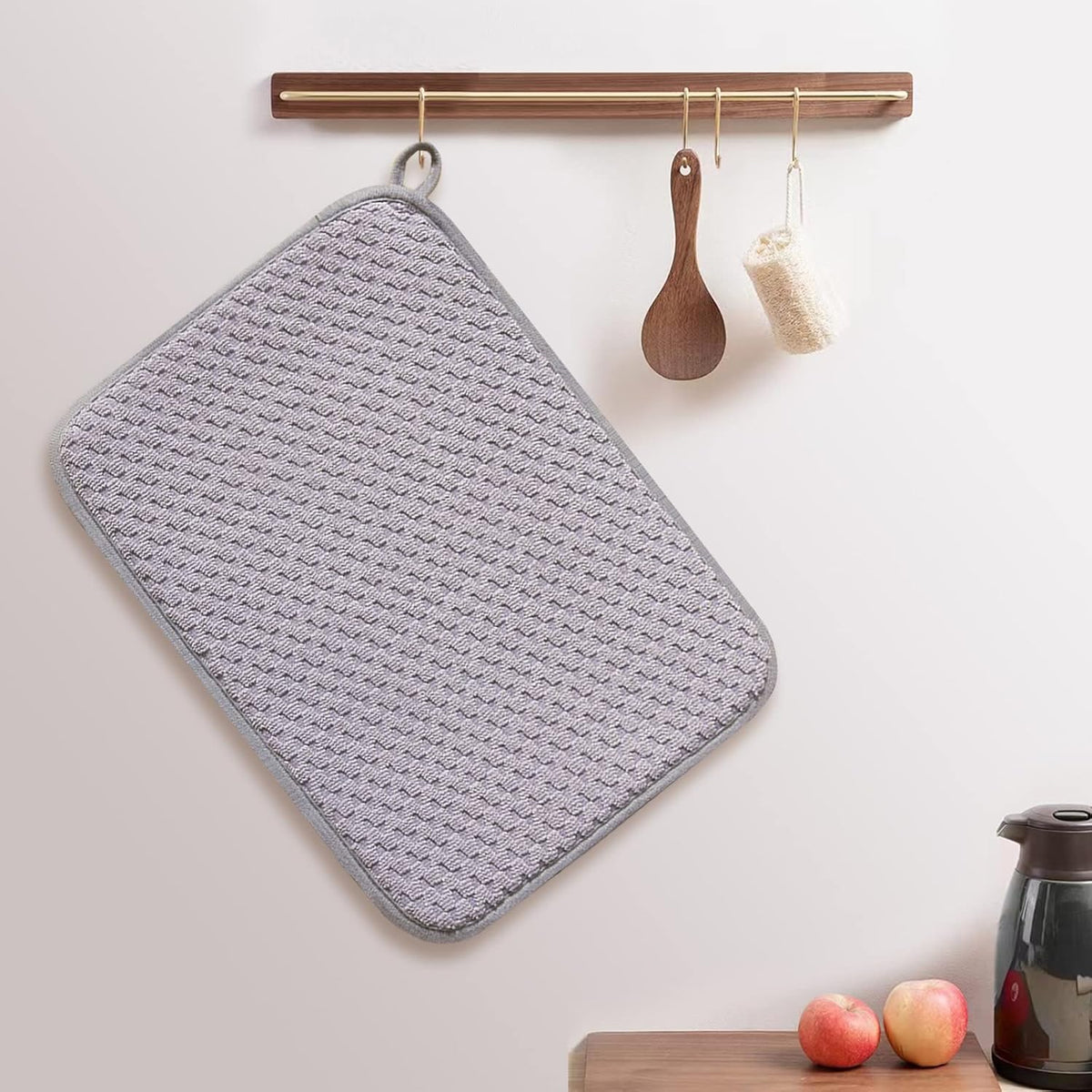 Dish Drying Mats for Kitchen Counter 2 Pack, Dish Drying Pads Absorbent, Washable Microfiber Dishes