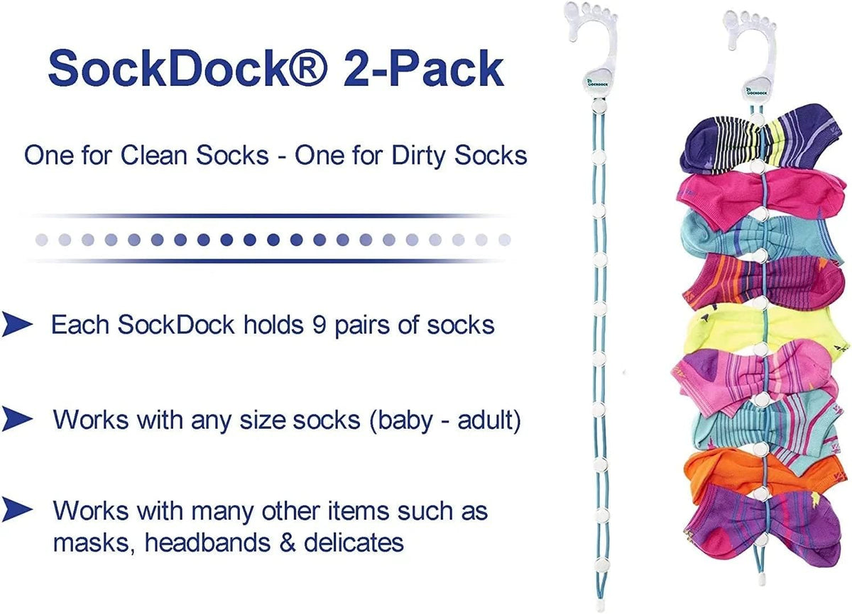 Sock Laundry Solution for Washing Drying & Storing Socks in Pairs, Clip & Hold Socks in Washer
