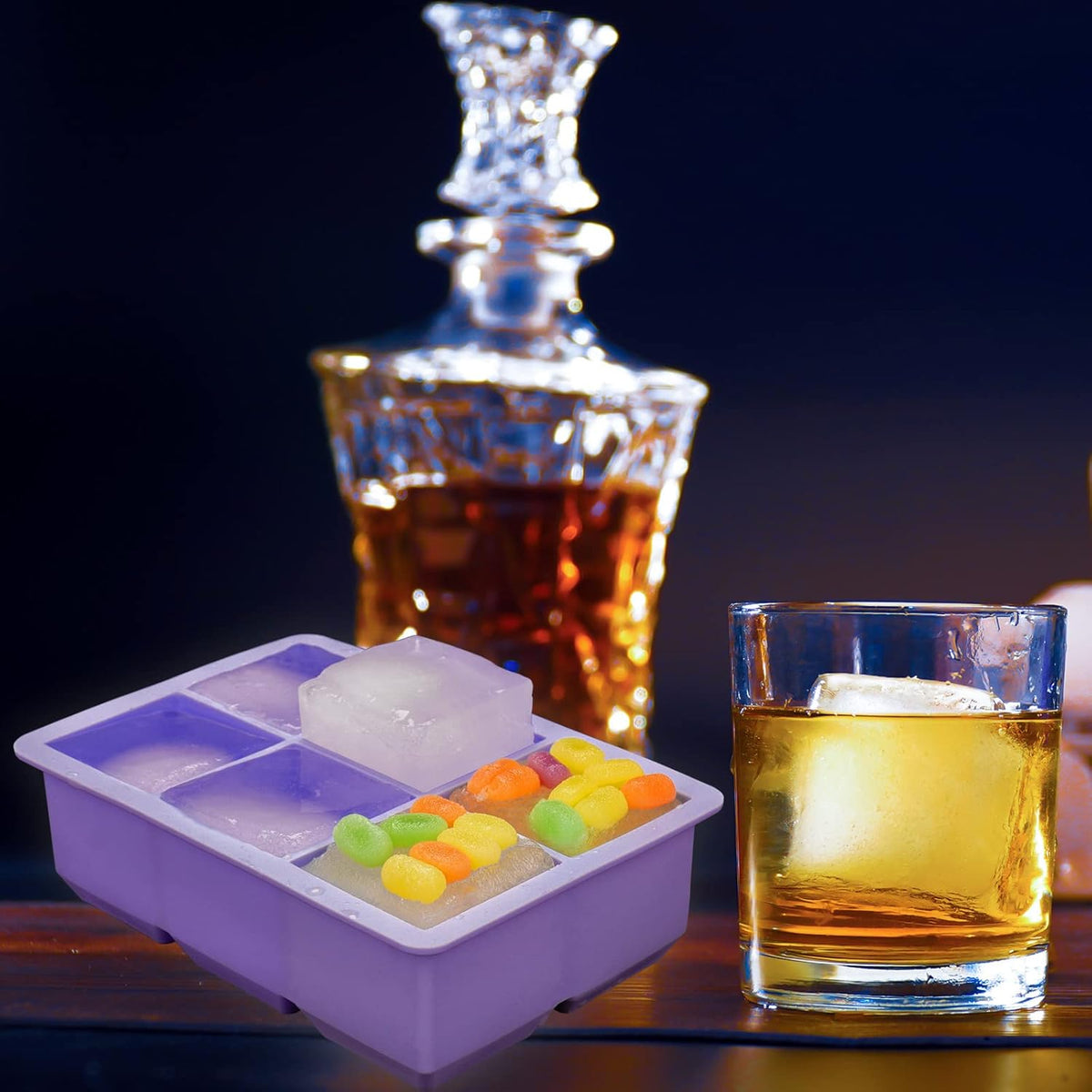 Silicone Ice Cube Trays 3 Pack - Large Size Silicone Ice Cube Molds with Leak Proof Removable Lid