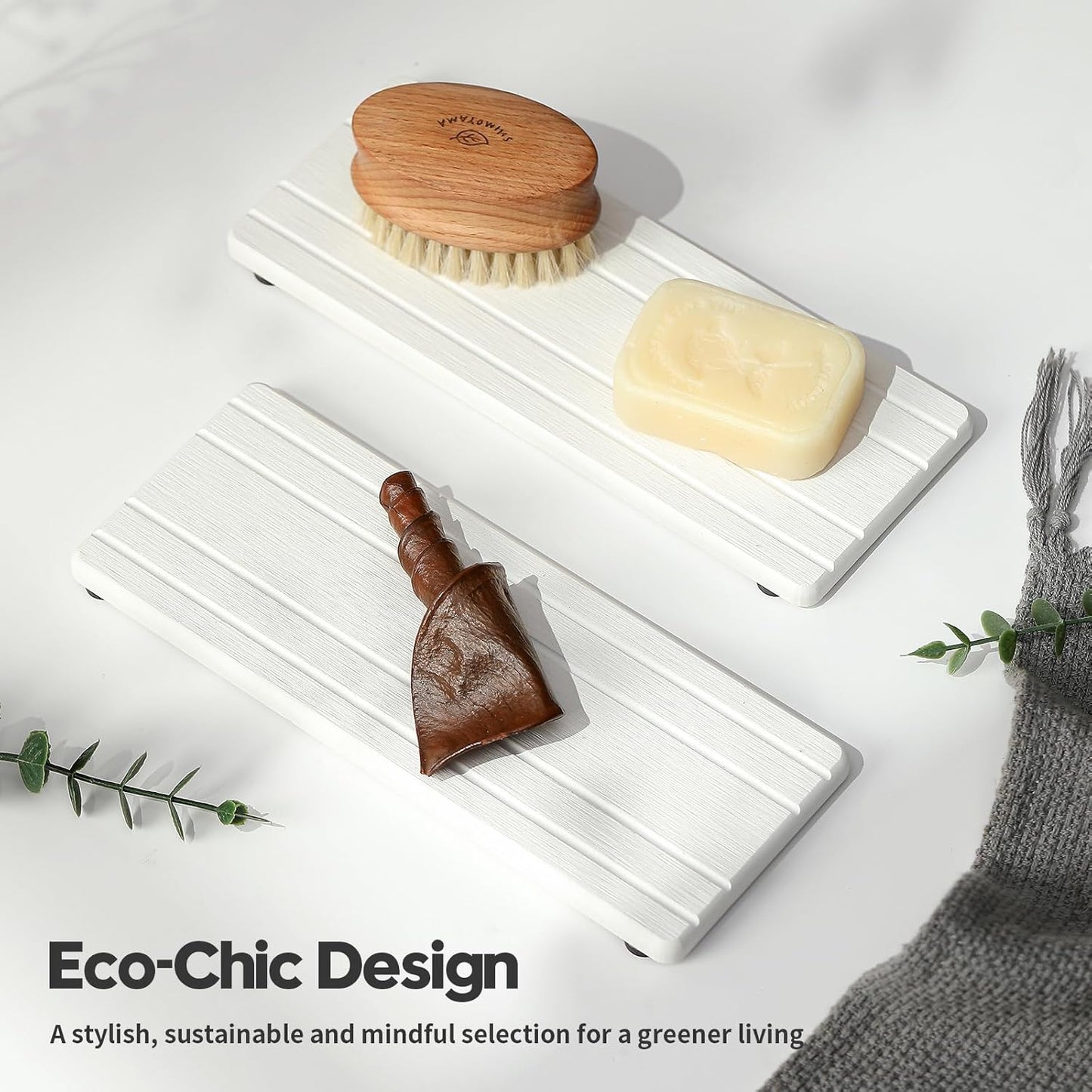2PCS Diatomite Quick Stone Drying Tray Mat for Bathroom & Kitchen Counter, Instant Dry Water