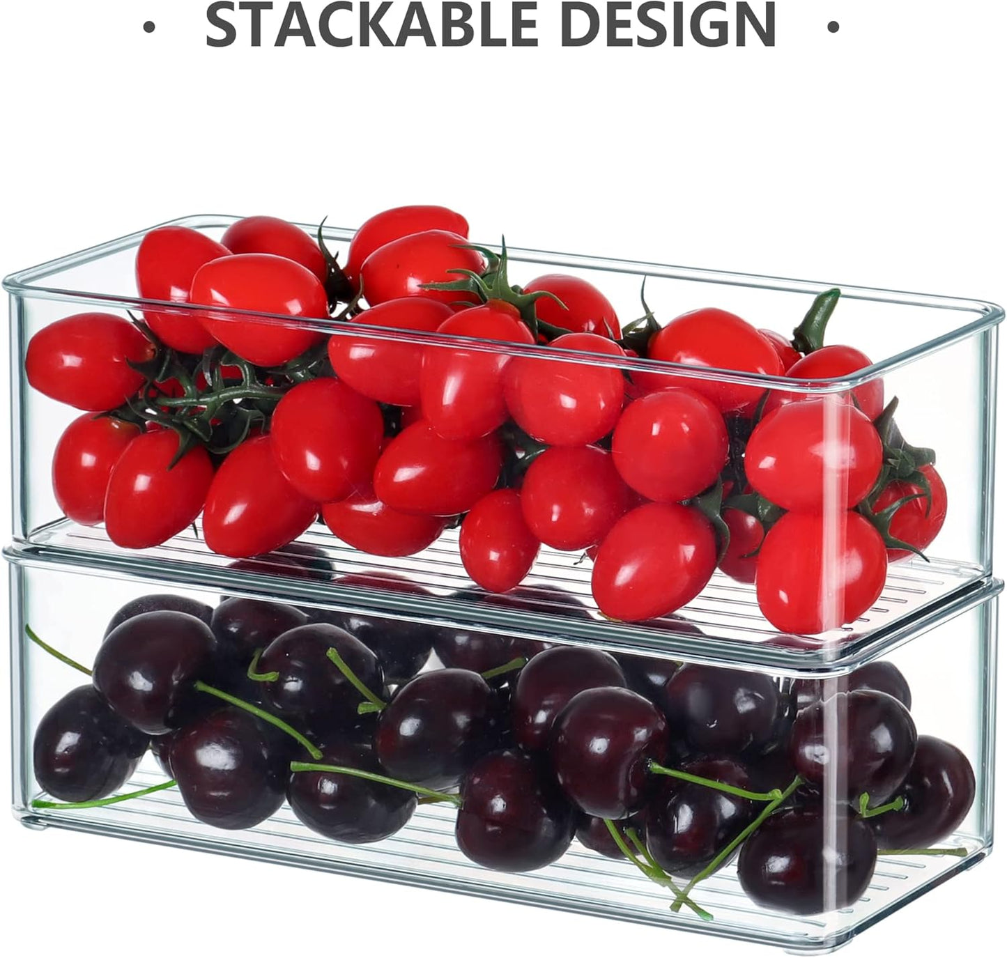 Hudgan 8 Pack Clear Plastic Drawer Organizers Set, Stackable Deep Drawer Organizer for Makeup