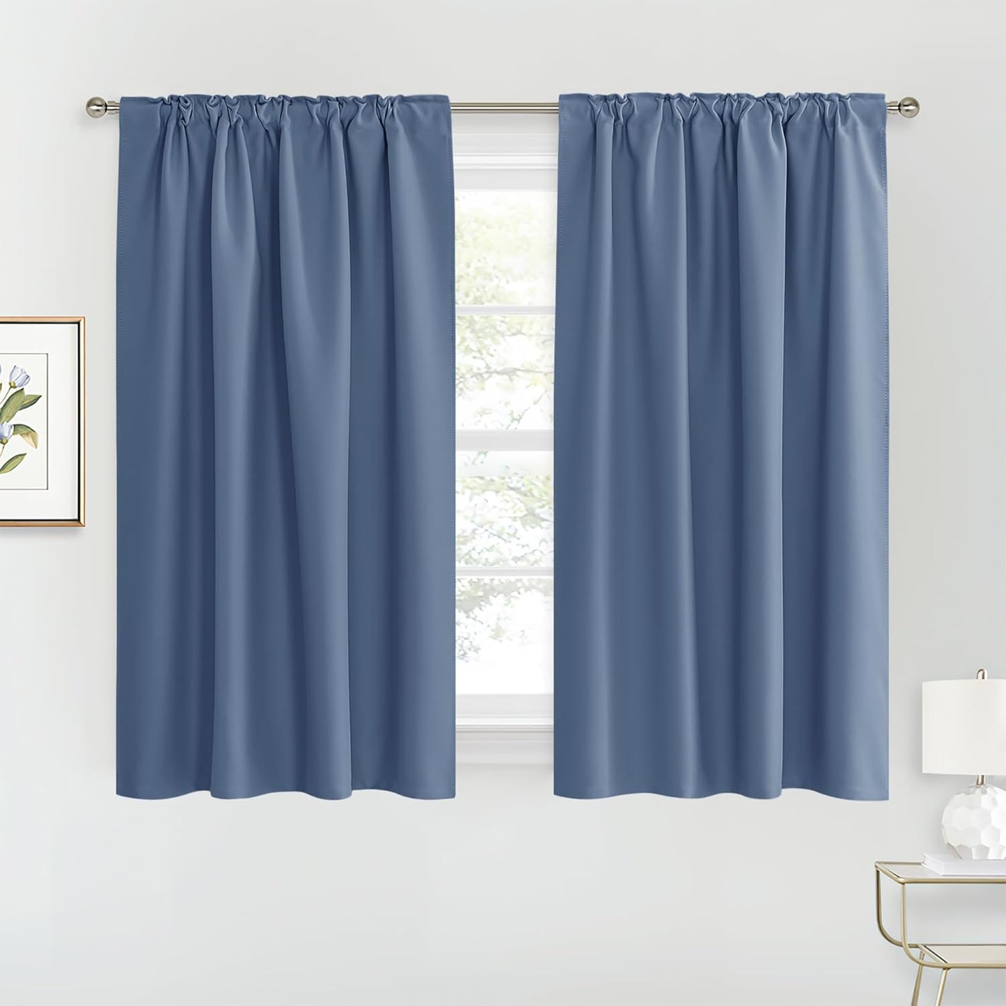 RYB HOME Small Window Curtains Blackout, Privacy Thermal Insulating Drapes for Bedroom Bathroom