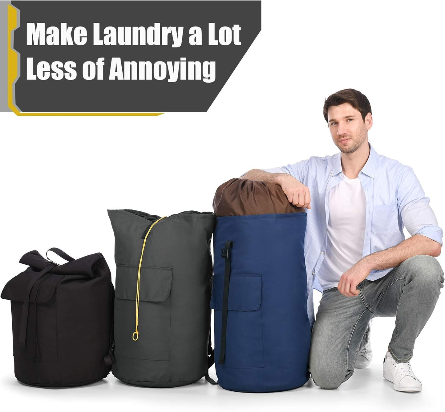 Laundry Backpack Bag, 115L Extra Large Laundry Bags with straps, Heavy Duty Laundry Bag Backpack