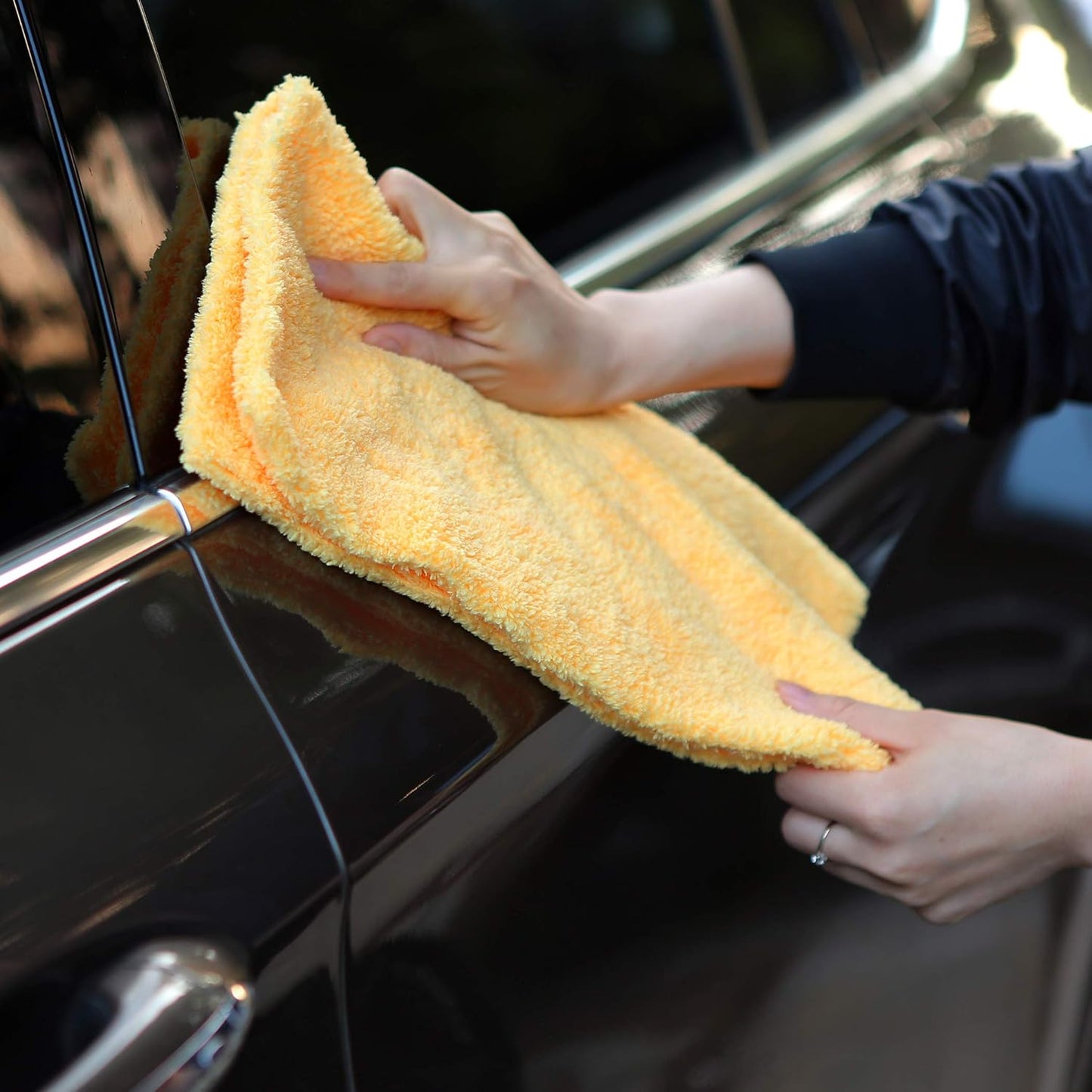 CARCAREZ Microfiber Towels for Cars, Car Drying Wash Detailing Towel with Plush Edgeless Microfiber