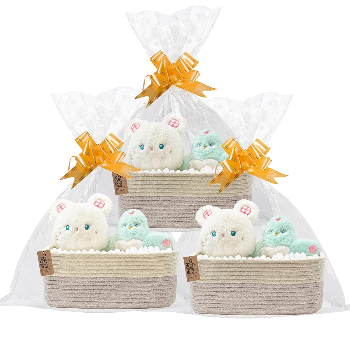COMFY-HOMI 11.5"x7.5"x4.7" Storage Baskets for Organizing | Cotton Rope Woven Basket | Toy Storage