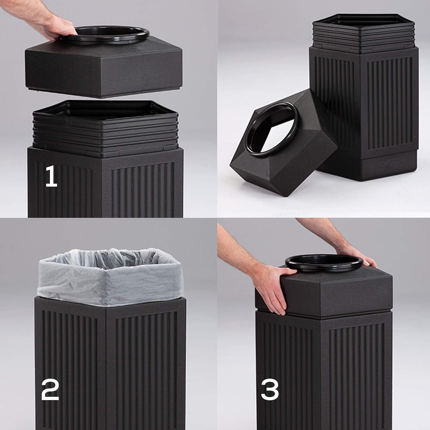 Safco Canmeleon Trash Can, 30 Gallons, Indoor and Outdoor Use, Durable & Weather-Resistant