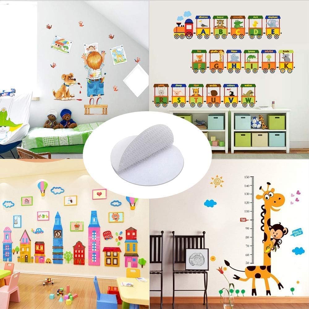 BRAVESHINE 24PCS Round Industrial-Strength Hook and Loop Fasteners with Adhesive - Wall Hanging