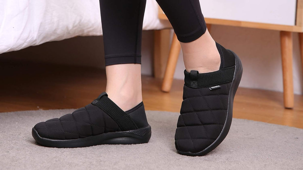 KUBUA Slippers for Men and Womens Indoor House Shoes Plush Slip on Outdoor Garden Loafers