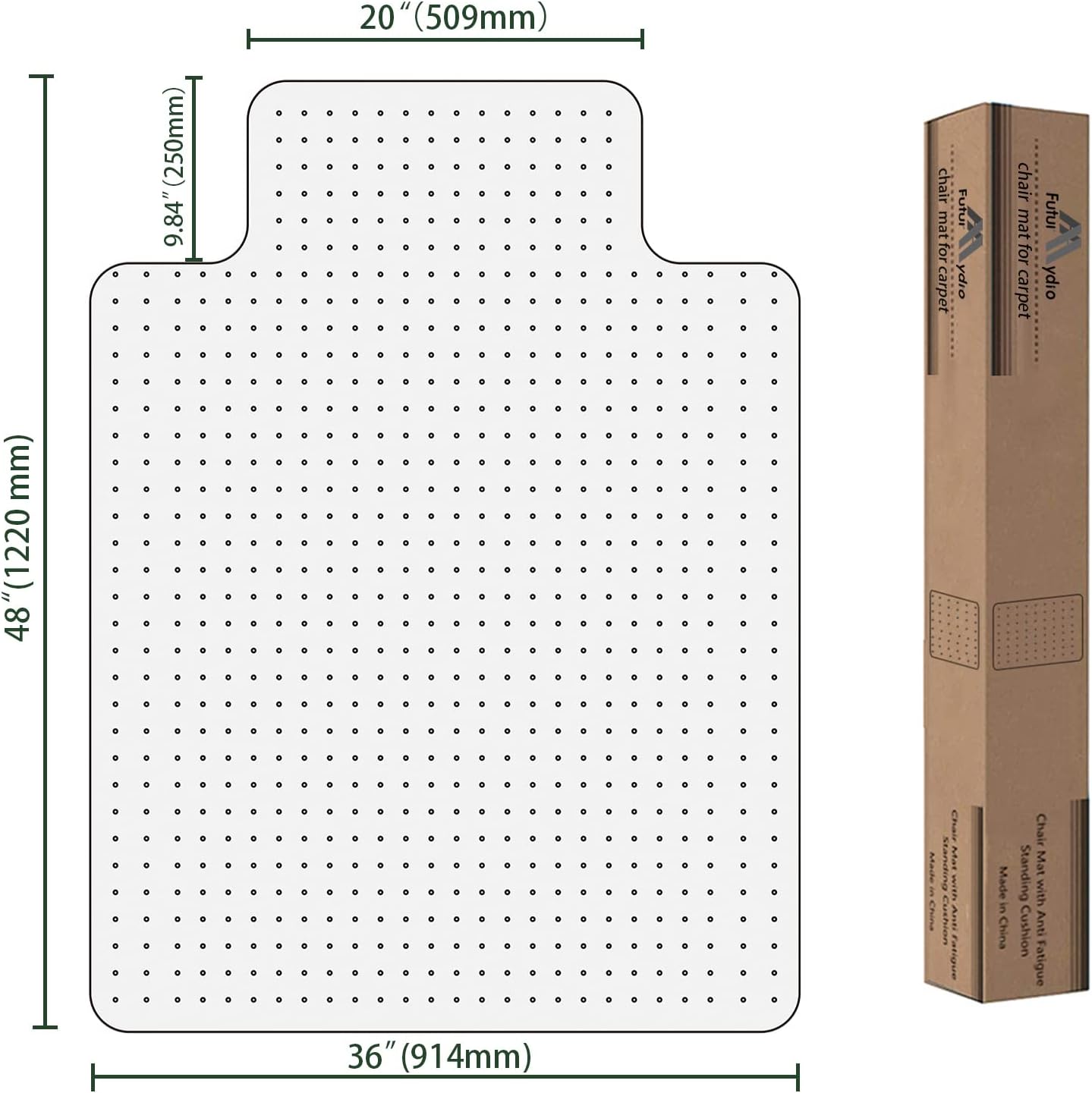 FuturHydro Office Chair Mat for Low Pile Carpet, 48" x 36" Clear Computer Desk Chair Mats for