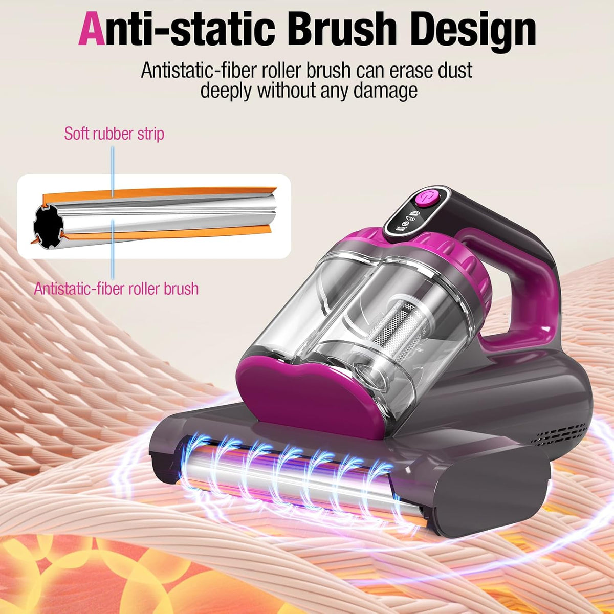 Mattress Vacuum Cleaner, 17Kpa 650W Bed Vacuum Cleaner, 273nm UV-C Light & Ultrasonic 145°F